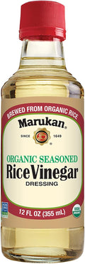 Marukan Organic Seasoned Rice Vinegar 12oz front bottle – Japanese rice vinegar dressing